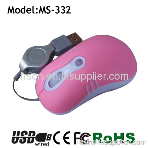 Ms-332 Retractable Wired Optical Usb Mouse